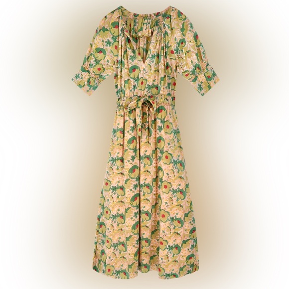 Mirth Vienna Drawstring Waist Dress Rose Bloom | L - Picture 3 of 9